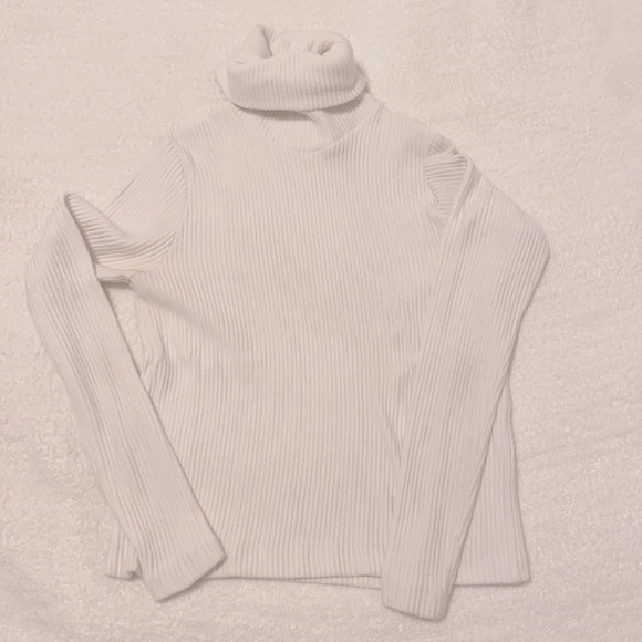 Club Monaco Ribbed Cream Turtleneck - Picture 1 of 2